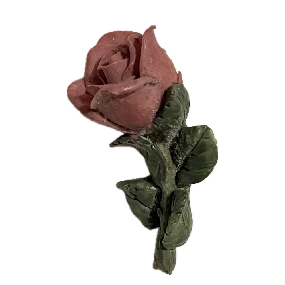 Vintage Rose Resin Brooch